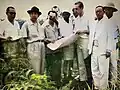 Quah Chin Lai conducting a site survey in order to build Nanyang University in Singapore.