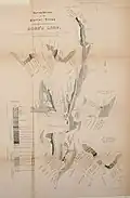 Lapworth's original map of the exposure at Dob's Linn