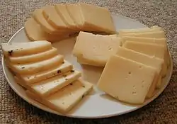 Slices of raclette for individual cooking