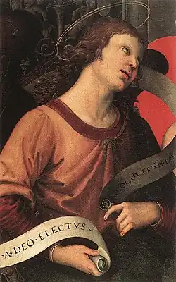 Angel Holding a Phylactery (57 x 36&nbsp;cm., Louvre, Paris)