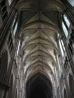 Cross-ribbed vault with transverse arches