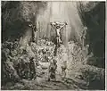 The Three Crosses, 1653, drypoint etching, state&nbsp;III of&nbsp;V