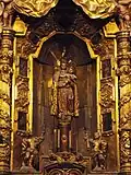 Statue of Our Lady of the Pillar by Cosme Damián Bas (c. 1570), part of the main altarpiece of Albarracín Cathedral