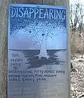 Zinc etched plates created by artist Rick Mills. Walking Trees gives voice to trees along the trails.