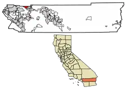 Location of Calimesa in Riverside County, California.