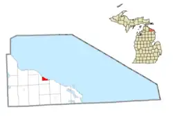 Location within Presque Isle County