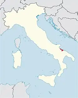 locator map for diocese of Trani