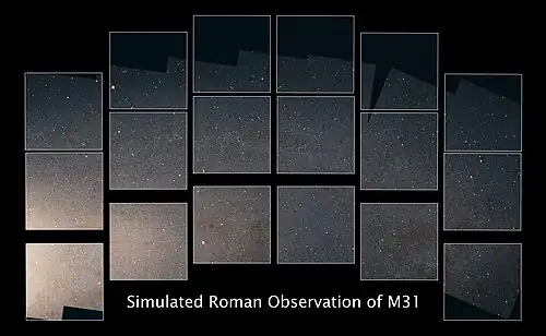 A simulated image of part of the Andromeda Galaxy