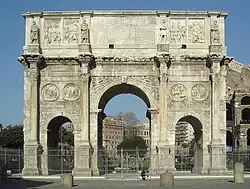 South side, from Via triumphalis. Colosseum to right