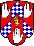 a chevron rompu - Gules; a chevron rompu chequy azure and argent ...