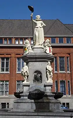 Statue in Rotterdam, 1874, hat and costume in styles from the start of the Dutch Revolt.