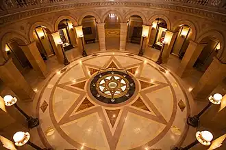 Rotunda floor showing 8-pointed star