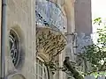 Side view of façade