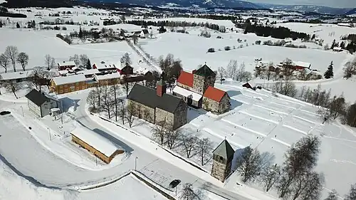 Søsterkirkene in a wintry Hadeland landscape