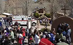 Pilgrims waiting to get into Santuario