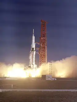 The launch of AS-103 with the Pegasus 1 satellite atop a Saturn I, from LC-37B in 1965