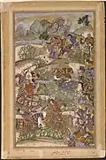 First Akbar-nāma: Battle of Sarnal (picture 179). Laʿl.