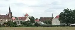 General view of Schlieben, with the bell-tower of historic St Martin’s Church at left