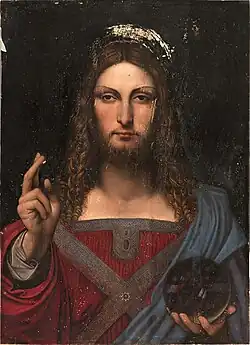 School of Leonardo da Vinci, Salvator Mundi (c. 1503), private collection (formerly Marquis Jean-Louis de Ganay Collection).