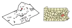 Location of Shenandoah in Schuylkill County, Pennsylvania.