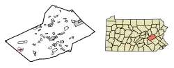 Location of Tower City in Schuylkill County, Pennsylvania.