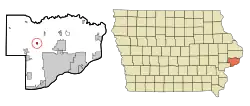 Location of Maysville, Iowa