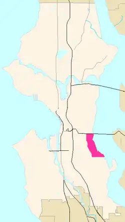 Map of Mount Baker's location in Seattle