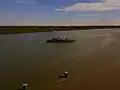 The vehicle ferry to be replaced by the completed bridge