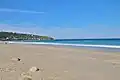 The far end of Sennen Cove Beach