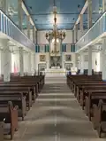 Floor level view of the altar