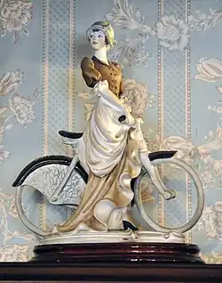 Cyclist sculpture, put on display to illustrate the short story The Adventure of the Solitary Cyclist
