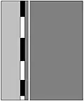 Edge line (used along roads, not in built-up areas, or divide the road shoulder of an expressway from the inside lane)