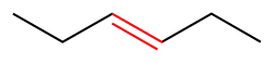 Hex-3-ene has an internal carbon–carbon double bond