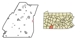 Location of New Baltimore in Somerset County, Pennsylvania.
