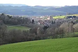 Sommerkahl with parish church, view from the east