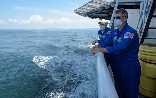 NASA Chief Astronaut Patrick G. Forrester, left, and NASA astronaut and Crew Recovery Chief Shane Kimbrough.