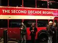 London Routemaster bus in the Mini USA booth