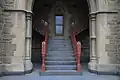 Entrance and split stairwell