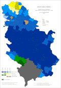 Religious structure of Serbia by municipalities 2011.