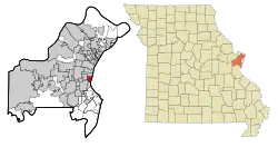 Location of Maplewood, Missouri