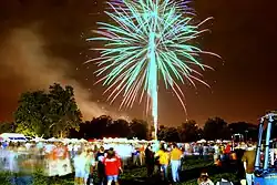 Fireworks at the annual Balloon Glow in Forest Park
