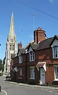 Church spire from the west