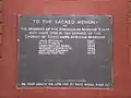 Plaque on clock tower