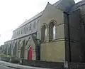 The south side of St. Simon's Church in St. Ronan's Road, Southsea which is located to the immediate north of the site of the original railway terminus building.