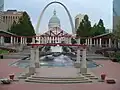The former Morton D. May Amphitheater section of the Kiener Plaza before rebuild