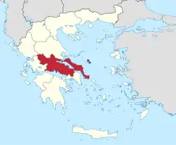 Location of Central Greece
