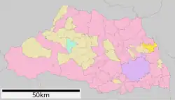 Location of Sugito in Saitama Prefecture