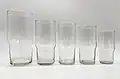 Superfest glasses in five sizes
