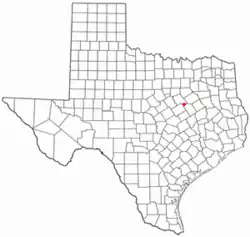 Location of Mount Calm, Texas