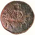 Billon coin depicting Theodore Svetoslav on horseback